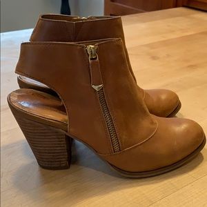 Tan heeled booties
